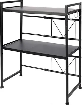 Immagine prodotto di Scaffale magnetron – regolabile da 40 a 60 cm – alta qualità – nero – multifunzionale e salvaspazio