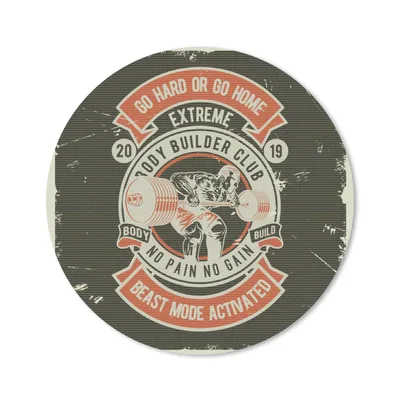Produktbild von MuchoWow® Mauspad Mousepad Mancave - Gewichte - Sport - Vintage 20x20 cm - Mousepads - Maus Mat - Pad - Mausunterlage - Schreibtischmatte