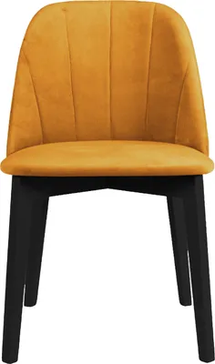 Produktbild von Polsterstuhl Eden stilvoll Holzstuhl für Esszimmer Stuhl mit Holzbeine im modernes Stil, Stoff: riviera 41 - gelb, Beinefarbe: Schwarz