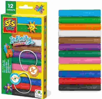 Imagen del producto de SES Creative 00406, Plastilina para modelar, Multicolor, Para niños, 12 unidades, 12 colores, A partir de 3 años