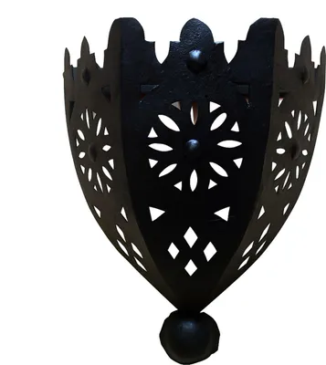 Zdjęcie produktu dla Marokańska lampa ścienna Kamal 26cm | Ręcznie wykonana w stylu vintage boho