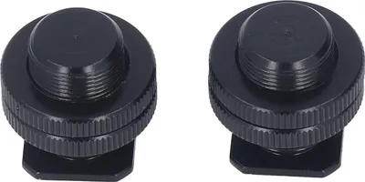 Productafbeelding van 2 stuks microfoonstandaard-montageconverter met schroefdraad van 5/8 naar 1/4, en een flitseradapter voor microfoons