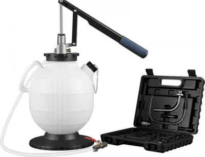 Immagine prodotto di Pompa dell'olio della trasmissione - 7,5L - Pneumatica e manuale - Pompa del fluido per auto e camion - Include 15 adattatori universali