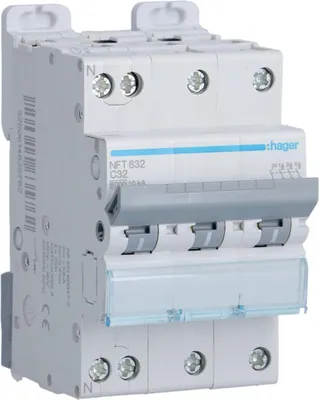 Image de Disjoncteur 32a 3p+n 6-10ka Courbe C 3module - Hager
