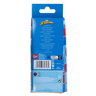 Produktbild von Spiderman Kinderbesteck Set 2-teilig – Löffel & Gabel mit Motivgriffen