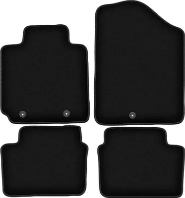 Image de Tapis de sol velours sur-mesure pour Hyundai Veloster (2011-2018, coupé) noir, jeu 4 pièces, fixations