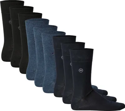 Produktbild von TOM TAILOR 9er Pack Herren Socken - Basic, einfarbig Schwarz/Blau/Navy 39-42