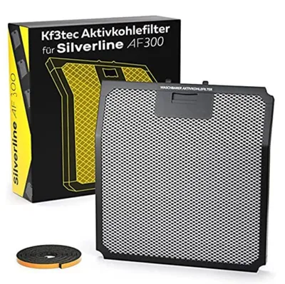 Aktivkohlefilter für Silverline AF 300, 1 Stück, 25,5x24,5x1,5 cm