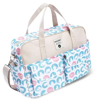 Productafbeelding van SONARIN Grote capaciteit baby luiertas, multifunctionele, waterdichte reistas voor baby's, schoudertas, draagzak, handtas voor baby's met schouderbanden en verschoningstopper (poolbeer)