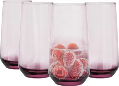 Produktbild von GLASMARK® transparenten rubinroten Gläser 4-Set 430ml Große 4 Stück Longdrinkgläser transparent Saft und Cocktail Party Trinkglaswaren Saftgläser Trinkgläser für Wasser - Hochwertige Qualität - ein zu