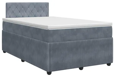 Obrázek produktu pro vidaXL Skříňová postel s matrací tmavě šedá 120 x 190 cm sametová