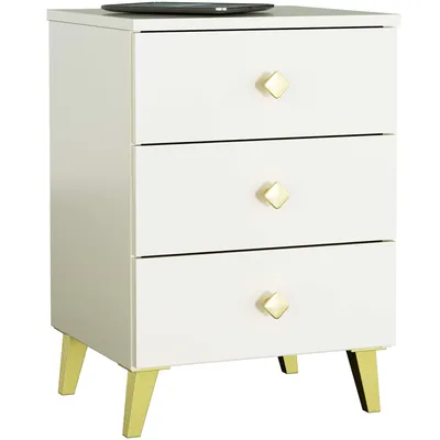 Zdjęcie produktu dla Szafka nocna AKORD MOBI Kaszmir 40 cm 3 szuflady kolor Kaszmir mat 40x37x58 cm