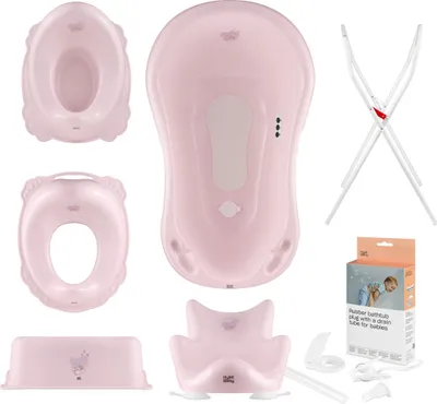 Produktbild von Babywanne, Sitz, Ständer, Schemel, Topf, Toilettensitz, Abfluss – Rosa