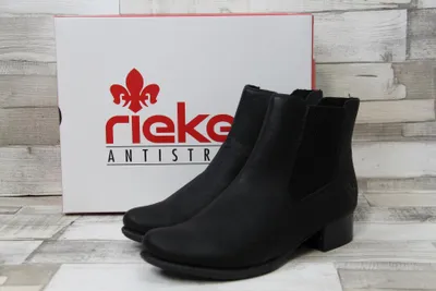 Produktbild von Rieker Damen Chelsea Boots 78600, Frauen Stiefeletten,uebergangsschuhe,uebergangsstiefel,Schlupfstiefel,flach,Stiefel,schwarz (01),37 EU / 4 UK