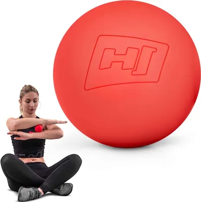 Produktbild von Hop-Sport Massageball für Hand, Fuß, Rücken - Faszienball für die gezielte Triggerpunkt-Massage aus Silikon – 63 mm Durchmesser HS-S063MB - Rot