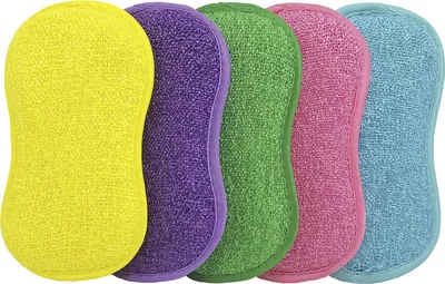 Immagine prodotto di Spugne in microfibra Genius 2 in 1, spugna per piatti riutilizzabile, lato morbido per rimuovere le macchie/lucidatura/asciugatura dei piatti, lato ruvido per rimuovere le macchie più ostinate Colore