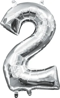 Produktbild von Mini Folienballon Zahl 2 silber 35cm