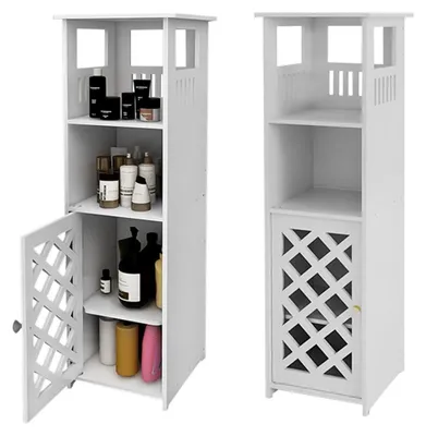 Produktbild von Badezimmerkorpus, Badezimmerschrank, Badezimmerschrank mit einer Tür und Regalen, für Zuhause, Küche, Wohnzimmer, 78x22x22 cm