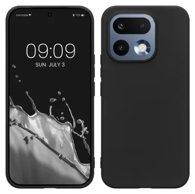 Produktbild von kwmobile Hülle für Realme 16 Pro 5G TPU Case - Handyhülle unterstützt kabelloses Laden, flexible Schutzhülle, gummiertes Cover in Schwarz matt