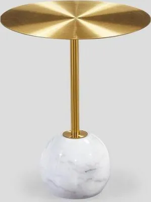 Image de Petite Table Ronde D'Appoint Avec Plateau Doré Designer Salon