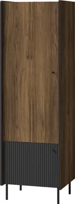 Produktbild von Kleiderschrank Drehtürenschrank PRESTI 01 walnuss / schwarz Schrank mit 2 Türen 59x190x55cm