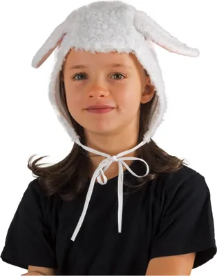 Kinder Mütze Schaf Kopfbedeckung Tiermärchen Fasching Krippenspiel Lamm Kostüm-Zubehör