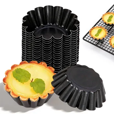 Mini-Tartelette-Förmchen 20er Set, 6,3 cm, antihaftbeschichtet, Kohlenstoffstahl
