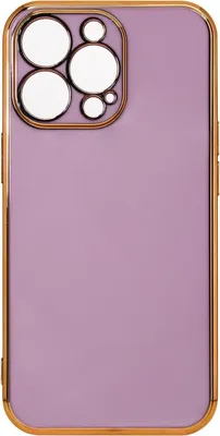 Produktbild von Lighting Color Case Schutz-Hülle mit Kameraabdeckung Schutz Rahmen kompatibel mit iPhone 13 Pro Max Lila-Gold