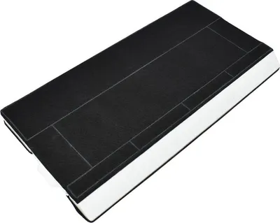 A product shot of a black and white rectangular object, likely an electronic component or filter, on a white background.
