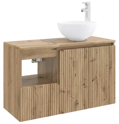 Image de vidaXL Ensemble de meubles de salle de bain, 2 pièces, en bois stratifié imitation chêne artisanal