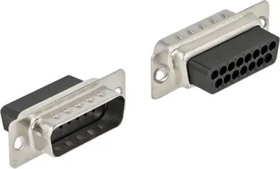 Zdjęcie produktu dla DELOCK D-Sub 15 Pin Crimp Stecker, Metall, 4 Stück