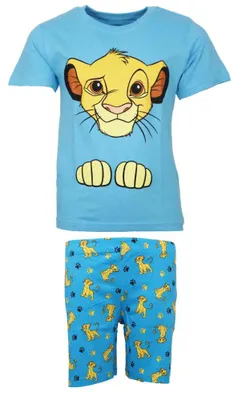 Produktbild von Disney König der Löwen Simba Kinder kurzarm Pyjama Schlafanzug – Blau / 104