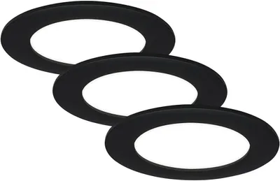 Produktbild von Di-Ka LED Einbauleuchte Flat-In 3er Set schwarz-matt Ø 12 cm 7 W