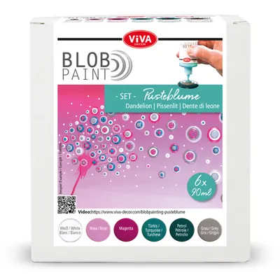Produktbild von Viva Decor Blob Paint 3D Farben Set Pusteblume mit 6 x 90ml Flaschen