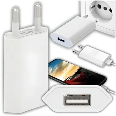 Zdjęcie produktu dla Ładowarka Sieciowa Usb 1A Kostka Wtyczka Zasilacz Do Smartwatcha Aparatu