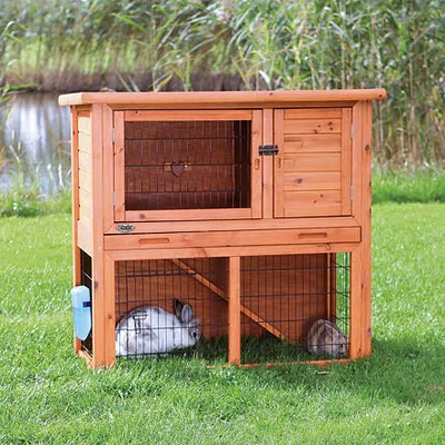 Image de Trixie natura clapier pour petits animaux avec enclos 104 × 97 × 52 cm, brun