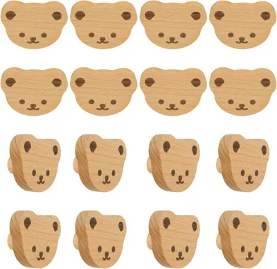 Dailygoods - Türknopf Bierform - 12 Stück - Holzgriffe