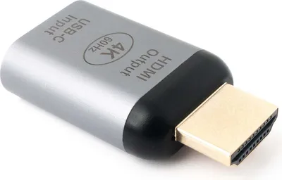 Produktbild von SYSTEM-S USB 3.1 Adapter Typ C Buchse zu HDMI 1.4 Typ A Stecker 4k HDTV Kabel in Grau