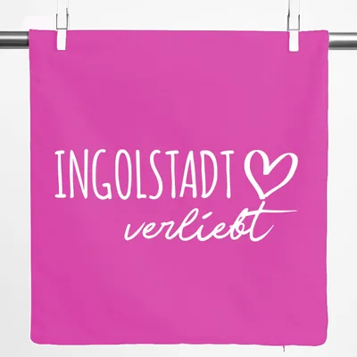 Produktbild von Huuraa Kissenbezug Ingolstadt verliebt 40x40cm Fuchsia Baumwolle Dekokissenbezug Geschenkidee