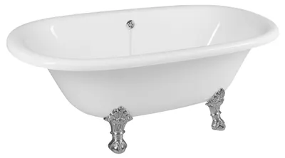 Produktbild von Polysan REGATA Freistehende Badewanne 175x85x61cm, Füße Chrom, weiß