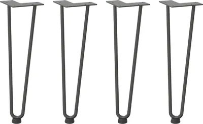 Obrázek produktu pro vidaXL Vlásenkové nohy pro konferenční stolek 4 ks. Antracit 42 cm, masivní ocel