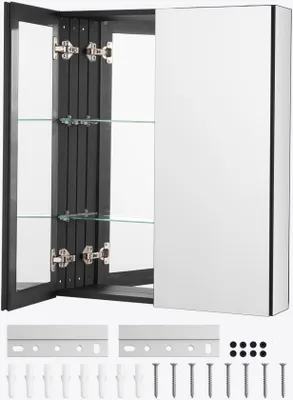 Obrázek produktu pro Nastavitelná skříňka na léky Skříňka na léky se zrcadlem - 662x135x762mm - prostorově úsporná koupelnová skříňka