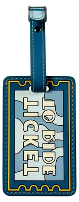 Produktbild von Gepäckanhänger aus Kunstleder in Blau/Weiß, 16,5 x 5,8 cm