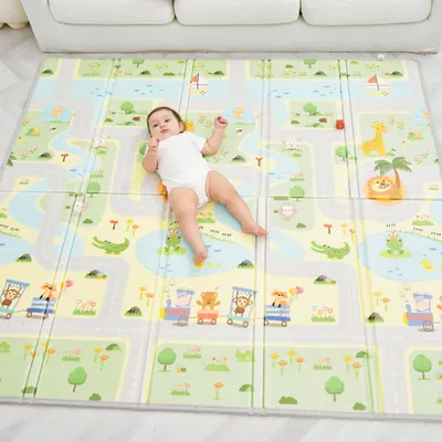 Produktbild von Krabbelmatte Baby Faltbar Spielmatte Kinder Spieldecke 150x180x1cm Krabbeldecke