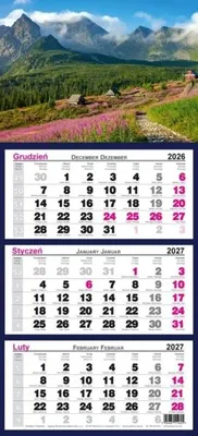 Zdjęcie produktu dla Kalendarz 2027 trójdzielny Tatry - Radwan