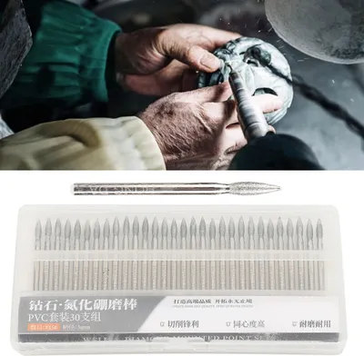 Obrázek produktu pro 30ks 150Grit Tip Diamantové brusné bity 3mm Elektrická bruska řezbářské nástroje pro rytí nefritového kamene