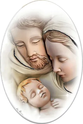 Image de Peinture de la Sainte Famille sur bois | Taille : 10x15 cm | Numéro d'article : ES0517622