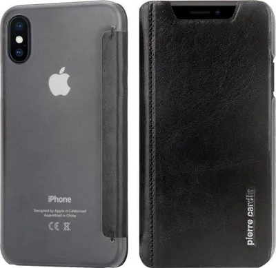 Image de Étui pour iPhone Xs/X - Pierre Cardin - Noir - Cuir
