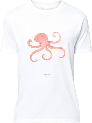 Produktbild von Mr. & Mrs. Panda Tshirt Tintenfisch - Weiß - Geschenk, Jersey-Shirt, Wasser, T-Shirt, Ozean, Krake, Meerestier, oberteil, S, Shirt, Lustige Sprüche, Meer
