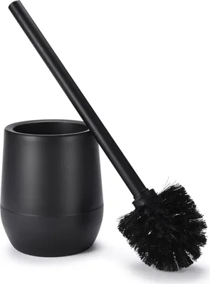 Produktbild von Schwarze Toilettenbürste mit harten Borsten und Halter